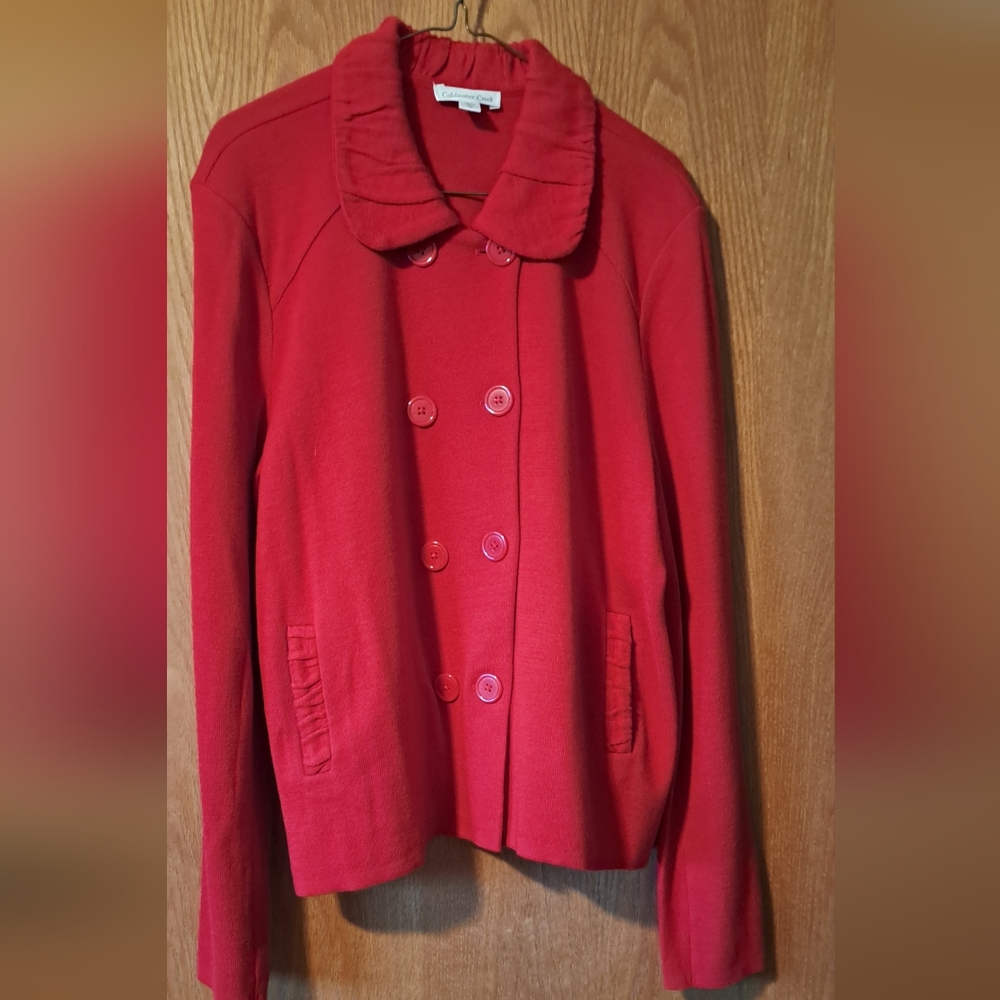 Coldwater Creek Red Sweater Jackey